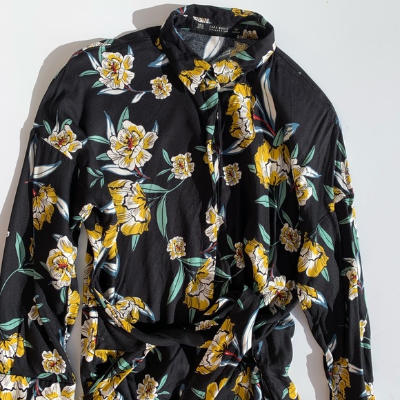 Zara Floral Print Wrap Dress - Picture 5 of 5